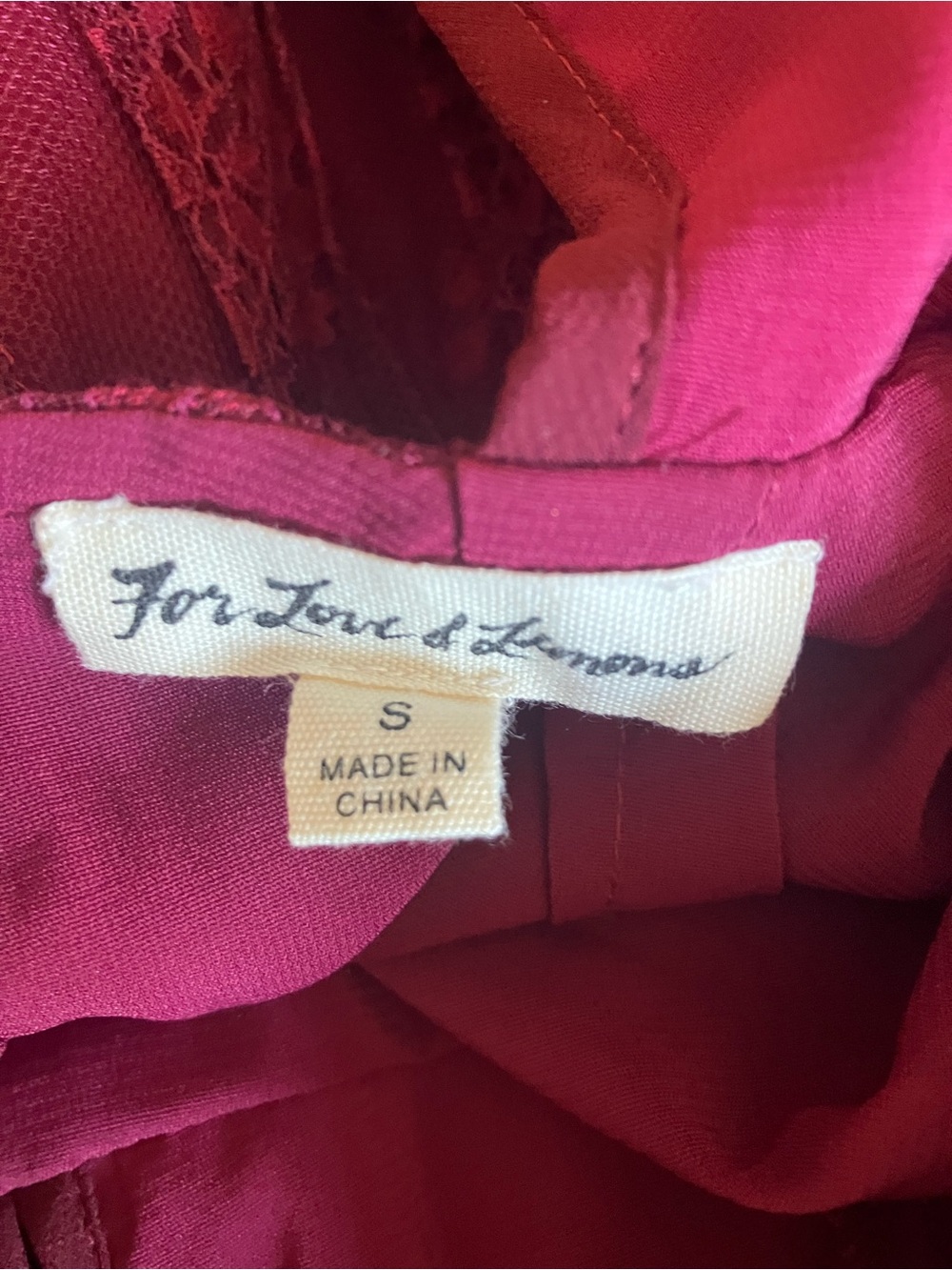 For Love & Lemons Bordeaux Daphne Lace Midi Dress Sz S. - Picture 8 of 9
